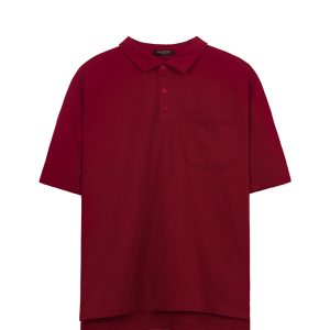 Oversized Polo Shirt In Red
