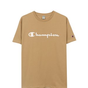 Champion Graphic Big Logo T-Shirt In Tan