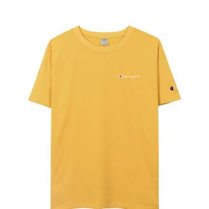 Champion Embroidered Logo T-Shirt In Yellow