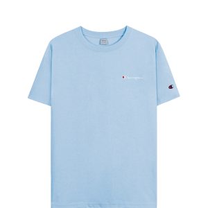 Champion Embroidered Logo T-Shirt In Light Sky Blue