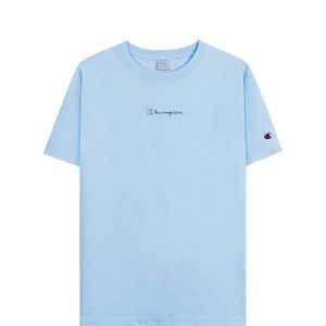 Champion Embroidered Logo In the Middle T-Shirt In Light Sky Blue