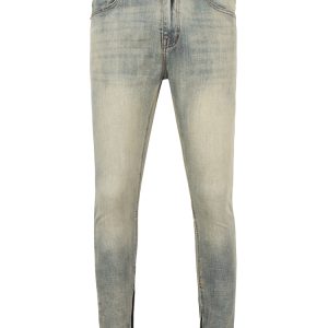 Skinny Jeans With Zipper In Vintage Dirty Wash Blue