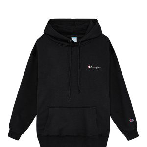 Champion Embroidered Logo Hoodie In Black 1