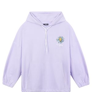 No Smile Oversized Hoodie In Purple