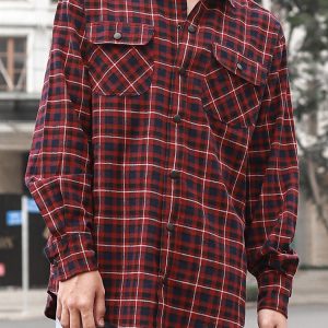 Flannel Shirt In Red And Blue
