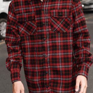 Flannel Shirt In Red And Black