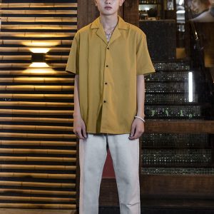 Revere Collar Shirt In Mustard Yellow
