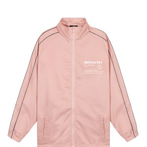 Memories Side Reflective Stripe Track Jacket In Pink