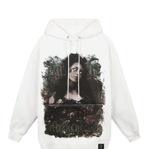 Black Widow Hoodie In White