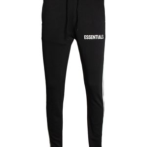 Essentials Sweatpants With Side Stripe In Black