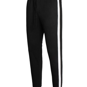 Skinny Jogger With Side Stripe In Black
