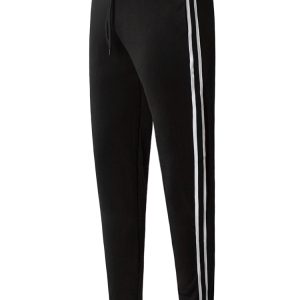 Double Side Stripe Sweatpants In Black