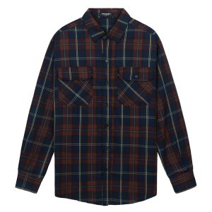 Flannel Shirt In Brown Yellow