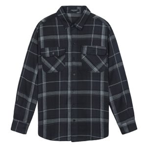 Flannel Shirt In Navy White