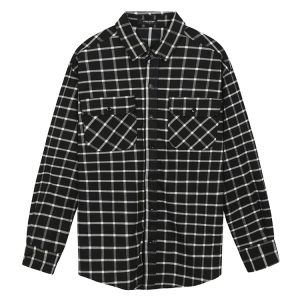Flannel Shirt In White Black