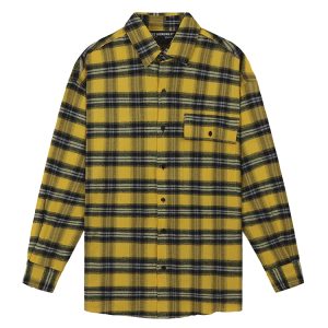 Flannel Shirt In Black Yellow