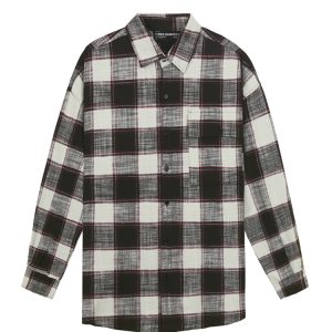 Flannel Shirt In Cream Red