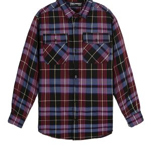 Flannel Shirt In Black Purple
