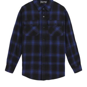 Flannel Shirt In Black Navy