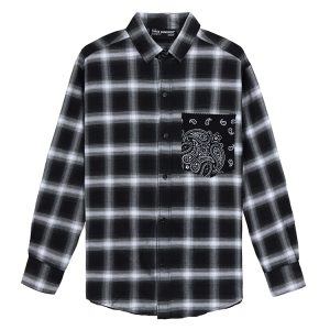 Bandana Flannel Shirt In Black White
