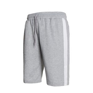 Sweatshort With Side Stripe In Grey
