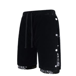 Three Hundred Bandana Short With Buttons In Black