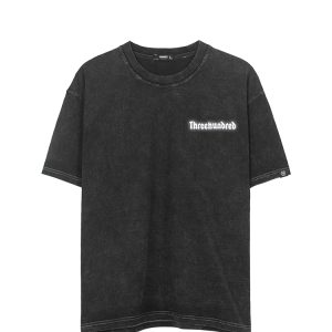 Three Hundred Reflective Tee In Acid Washed Grey