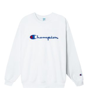 Champion Embroidered Big Logo Sweater In White