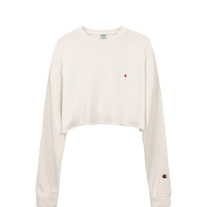 Champion Cropped Cut-Off Crew In White