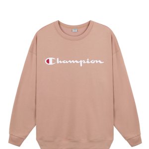 Champion Big Logo Sweater In Pink