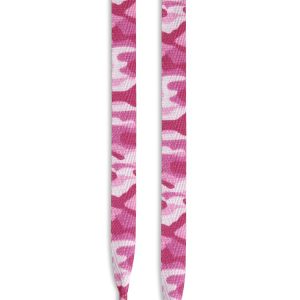 Pink Camo Flat Shoelaces