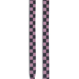 Checkered Flat Shoelaces In Light Pink/Black