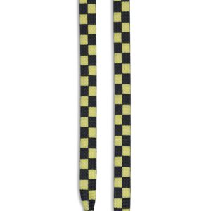 Checkered Flat Shoelaces In Yellow/Black