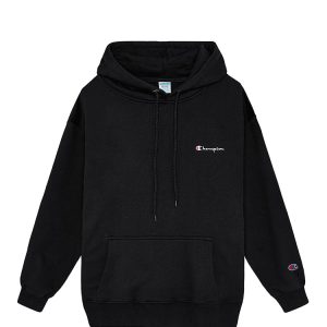 Champion Embroidered Logo Hoodie In Black