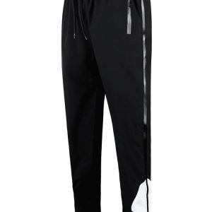 Pants With Side Zipper In Black