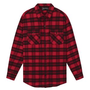 Flannel Shirt In Black Red