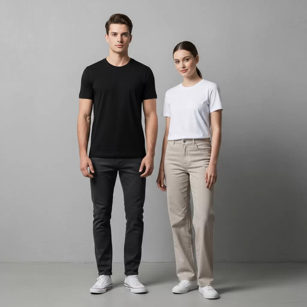 gemini_image_1770602087 Áo thun basic trơn là biểu tượng của phong cách thời trang tối giản và bền vững
