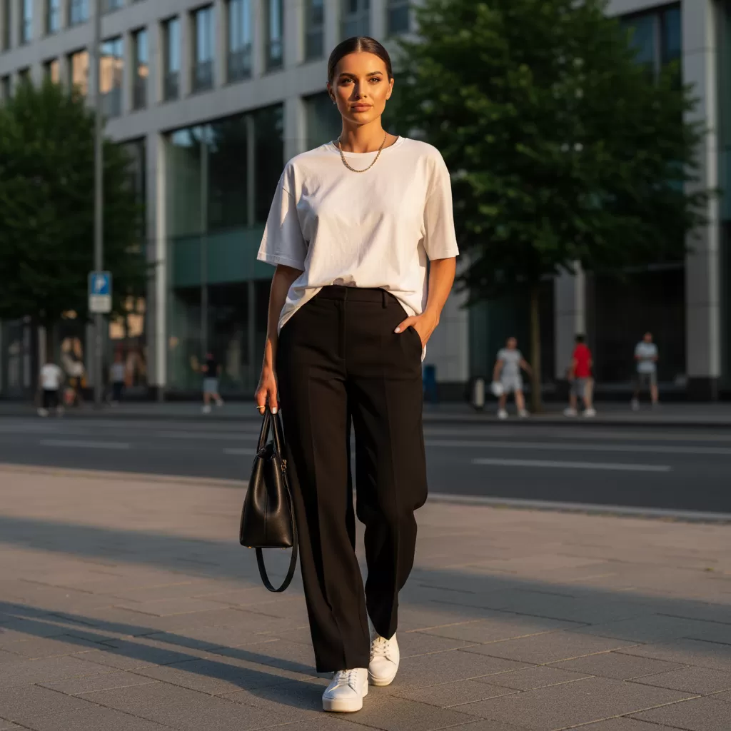 gemini_image_1770602373 Áo thun form rộng là món đồ thời trang đa năng nếu biết cách phối hợp khéo léo