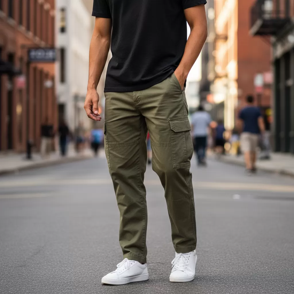 Sự kết hợp hoàn hảo giữa áo thun basic và quần túi hộp cho phong cách đường phố năng động