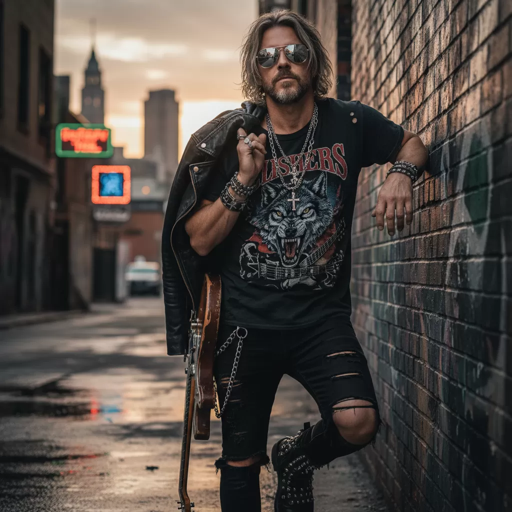 gemini_image_1770605070 Áo thun Rock N Roll là biểu tượng vượt thời gian của sự tự do và cá tính mạnh mẽ