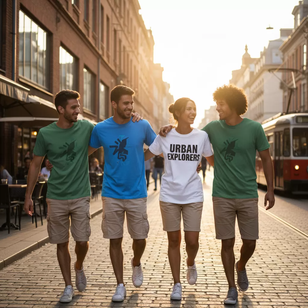 gemini_image_1770606865 Áo thun là lựa chọn hàng đầu cho những buổi đi chơi cuối tuần nhờ sự thoải mái và thời trang