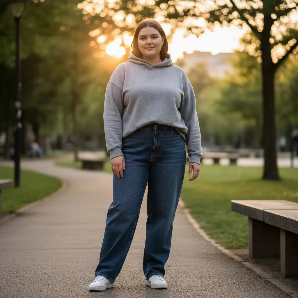 gemini_image_1770608356-1 Quần jean tối màu với thiết kế tối giản giúp vóc dáng trở nên thanh thoát và thon gọn hơn