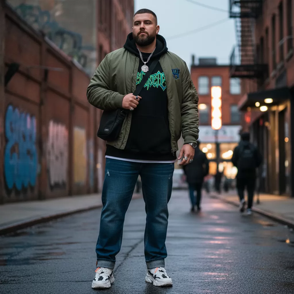 gemini_image_1770608672 Người có vóc dáng đầy đặn nên ưu tiên form quần suông tối màu