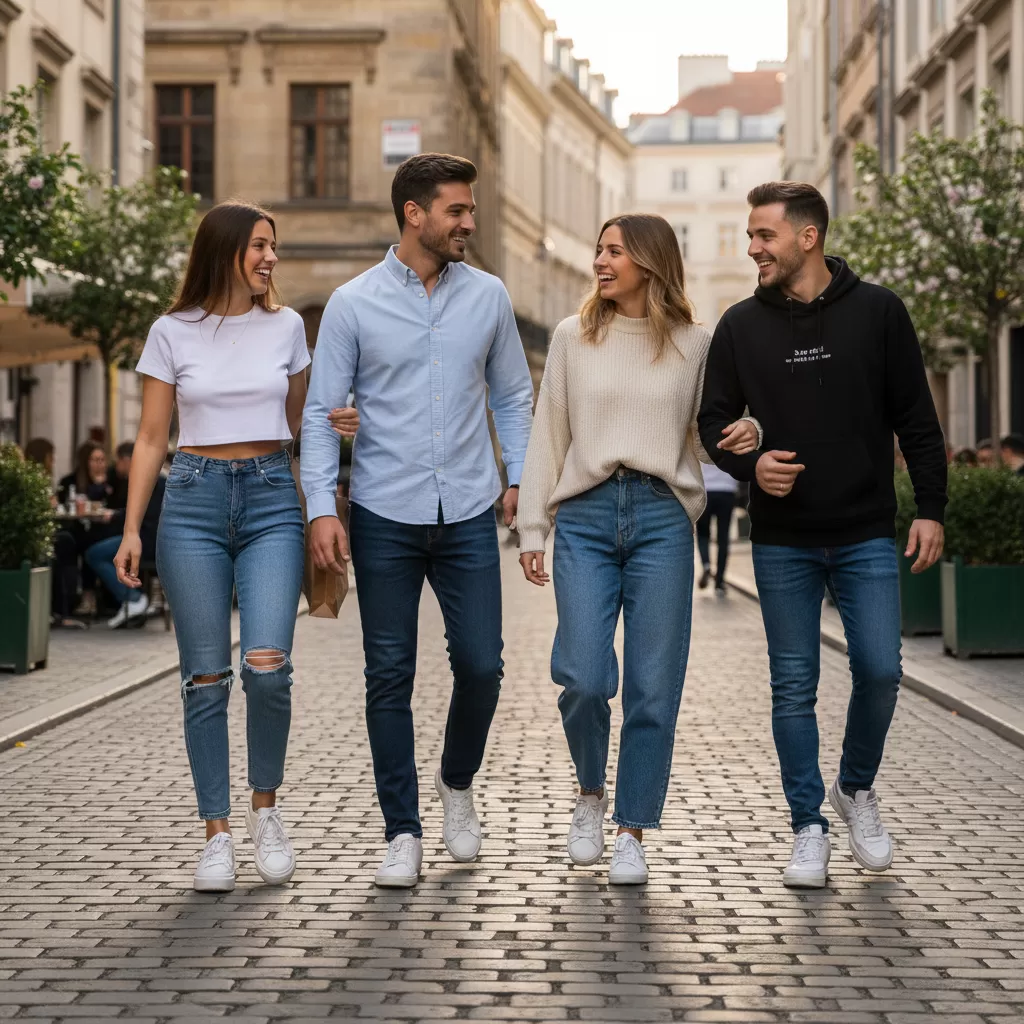 gemini_image_1770609858 Sự kết hợp hoàn hảo giữa quần jean và sneaker trắng mang lại diện mạo năng động