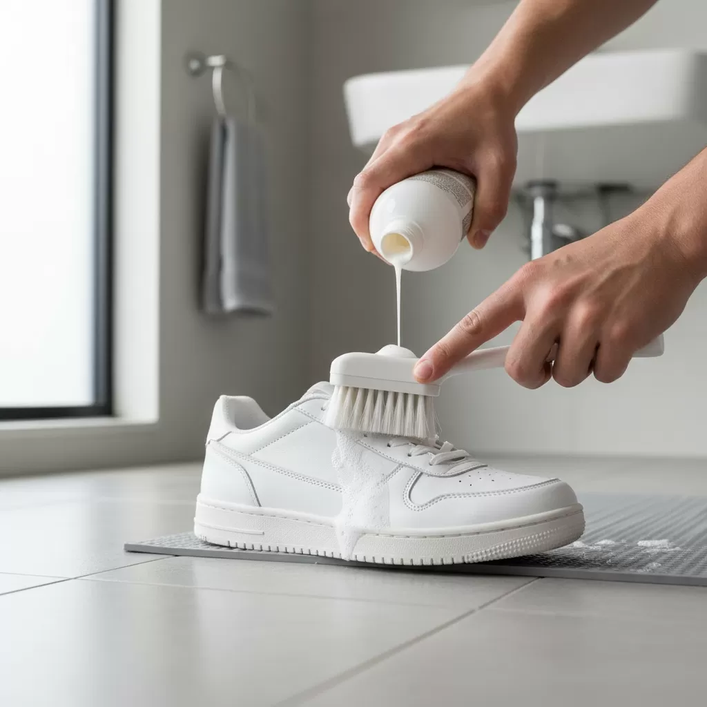 gemini_image_1770609860-1 Giữ giày sneaker luôn trắng sáng là yếu tố then chốt cho outfit hoàn hảo