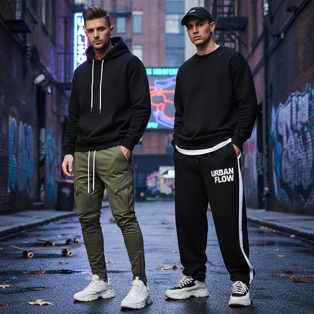 gemini_image_1770610757-1 Sự khác biệt đầy cuốn hút giữa quần Jogger năng động và quần ống rộng thời thượng