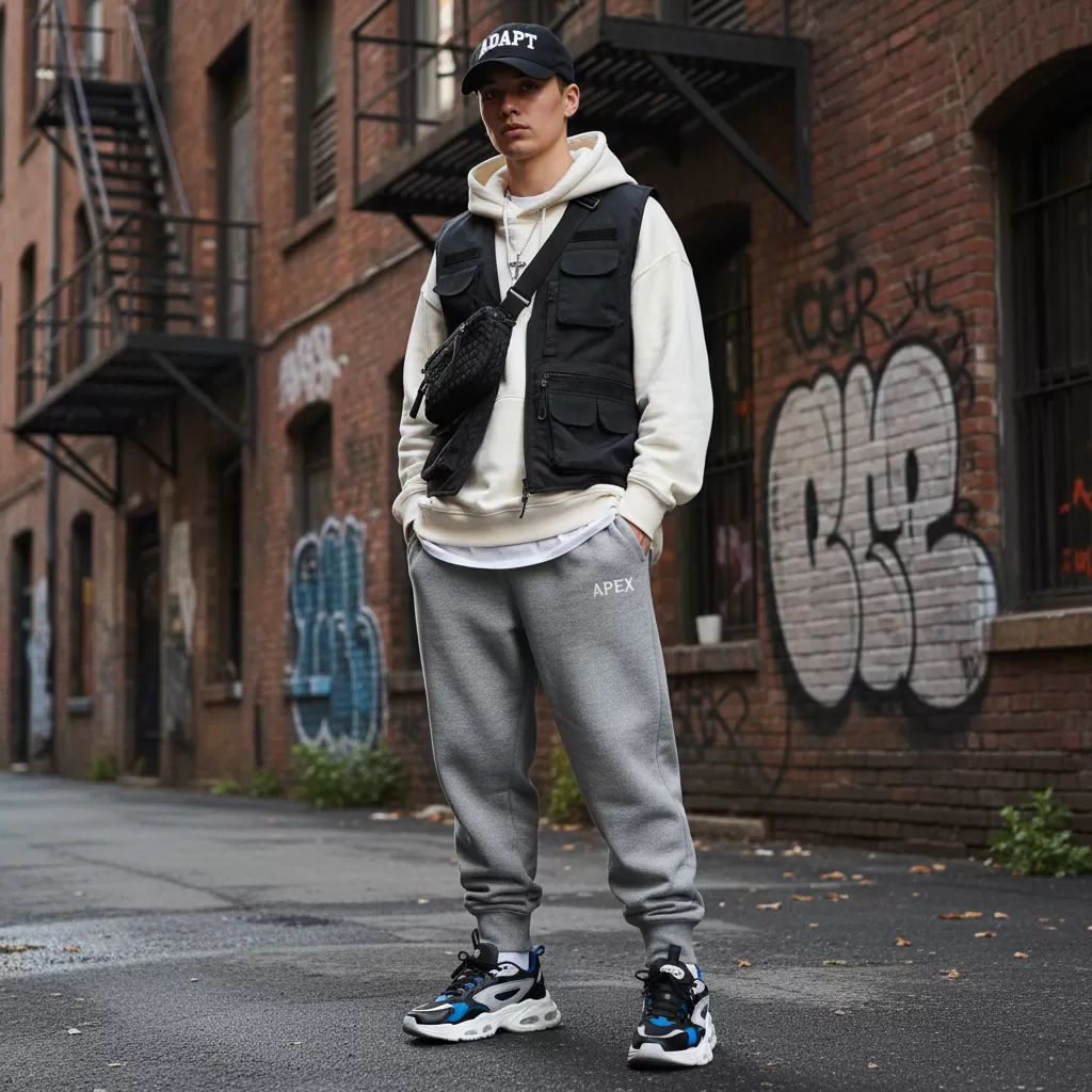 gemini_image_1770610757 Quần thun là món đồ không thể thiếu trong phong cách streetwear hiện đại