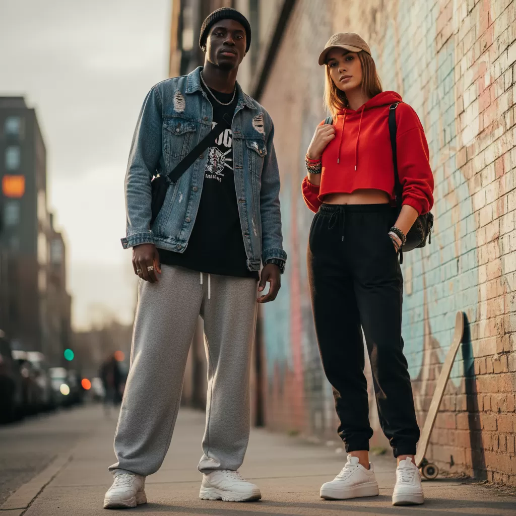 gemini_image_1770612336 Các mẫu quần thun ống rộng và jogger mang lại vẻ ngoài cá tính và hiện đại