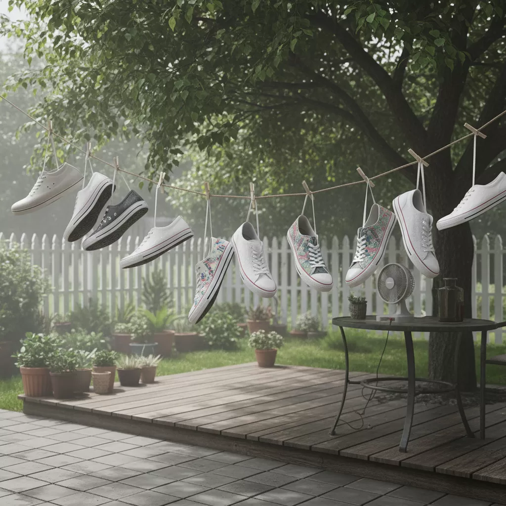 gemini_image_1770615272 Phơi giày ở nơi thoáng mát giúp bảo vệ lớp keo và màu sắc nguyên bản