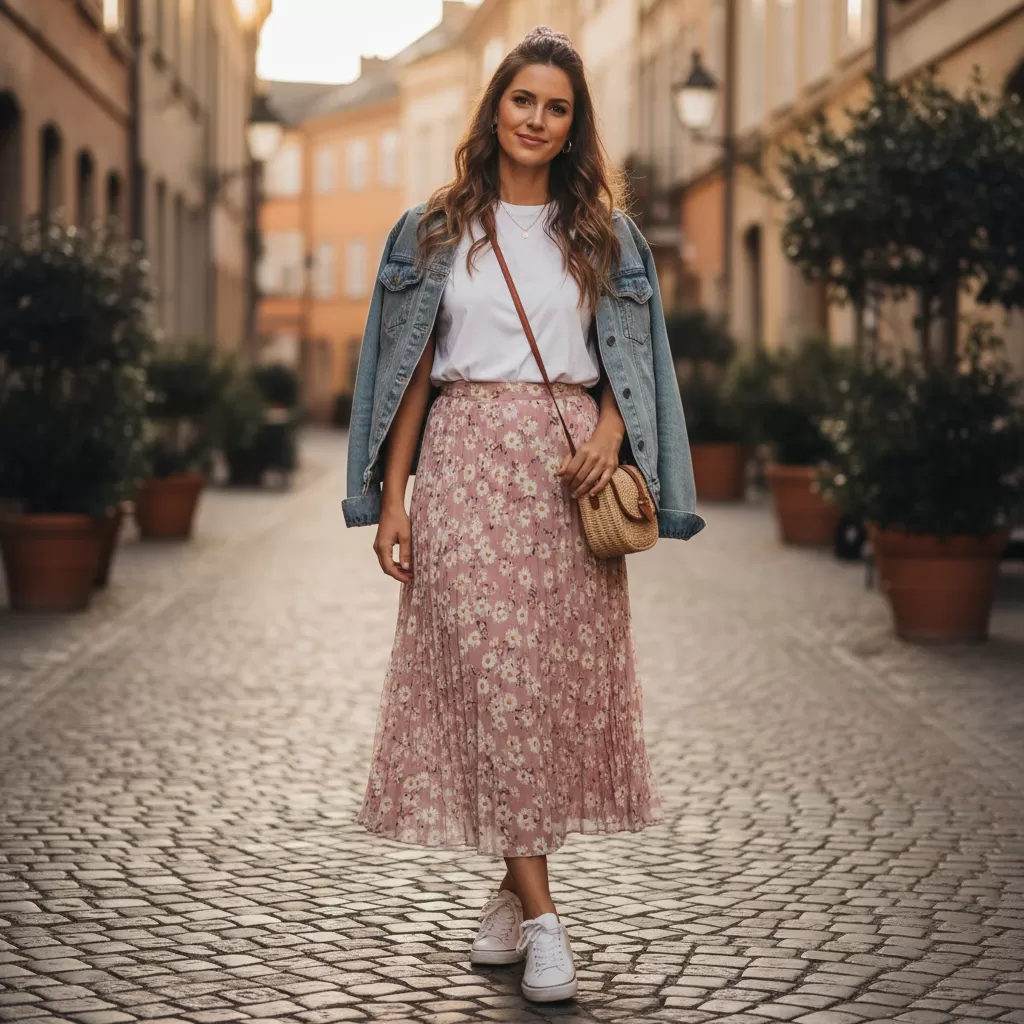 Sự kết hợp giữa sneaker và váy tạo nên phong cách trẻ trung và hiện đại cho phái đẹp